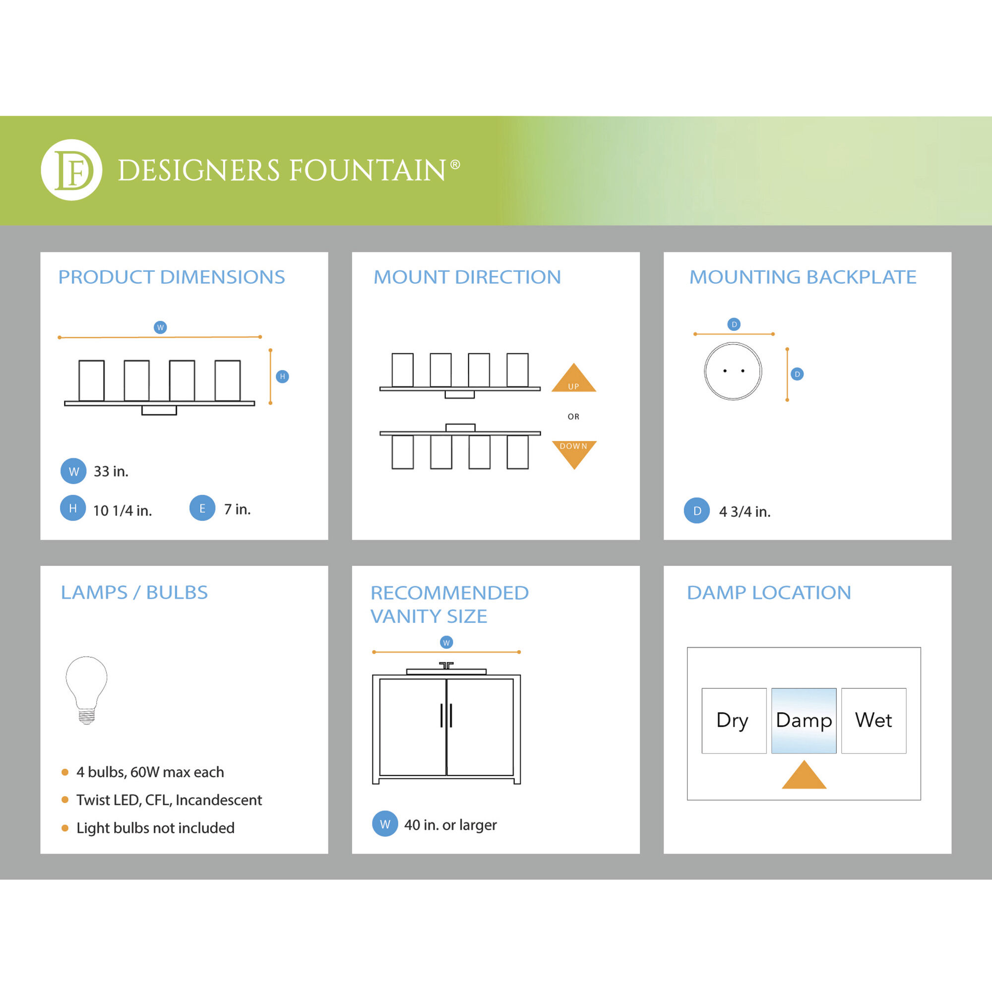 Ingo 4 Light 33.5 inch Polished Nickel Vanity Light Wall Light